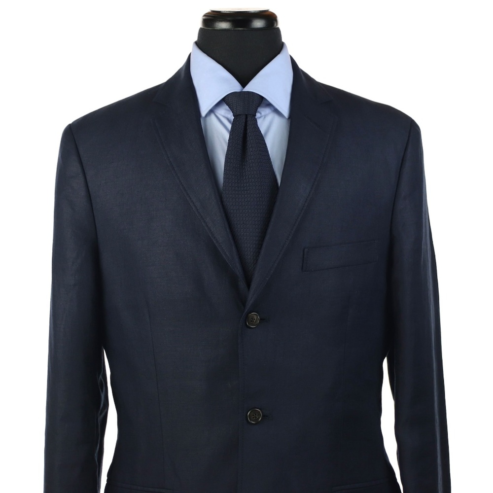 J Crew Irish Linen 3 Button Sport Coat Blue 40R - Picture 2 of 7
